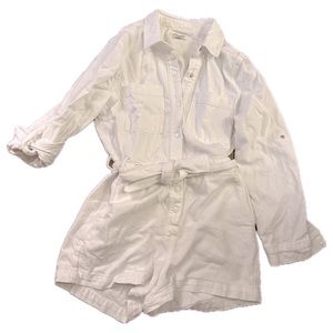 Women’s white denim romper